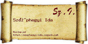 Széphegyi Ida névjegykártya
