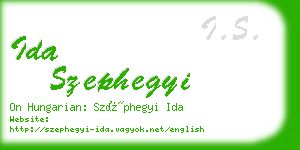 ida szephegyi business card
